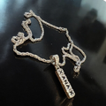 Silver iced out XANAX 2mg bar pendant necklace - Trap jewelry aesthetic - Offnoir