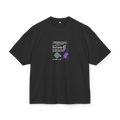 Black heavyweight t-shirt with green OXYCONTIN 80mg RX label print - Dark streetwear aesthetic - Offnoir
