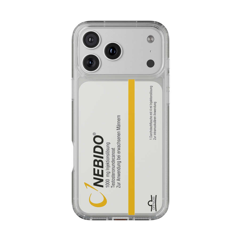Nebido 1000mg injection solution box design iPhone case - Medical gym aesthetic - Offnoir