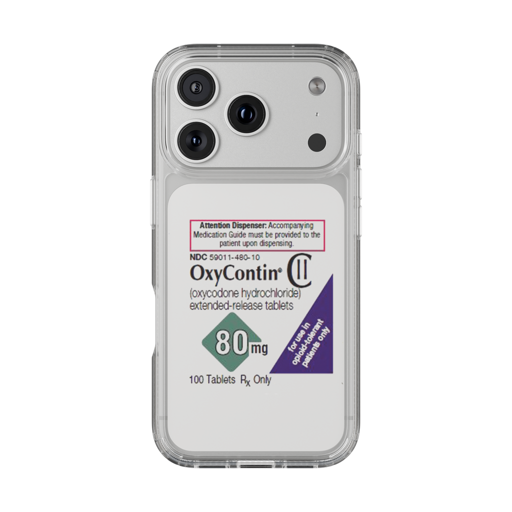 Green OXYCONTIN 80mg pill box design iPhone case - Medical aesthetic cover - Offnoir