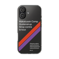 Close-up of shockproof Makatussin phone case for iPhone - Streetwear accessory - Offnoir